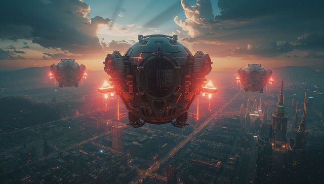 Futuristic dronescapes: commanding the twilight skies of tomorrow's cities