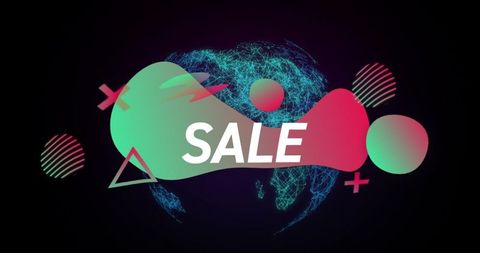 Dynamic Sale Announcement with Neon Futuristic Elements