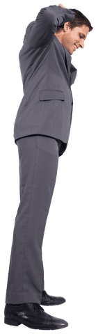 Smiling Businessman Gesture Transparent Background