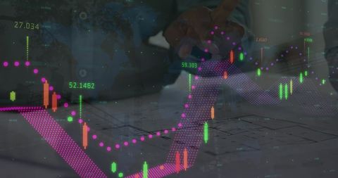 Finance and Architecture Intersection with Data Analytics Overlay - Download Free Stock Images Pikwizard.com