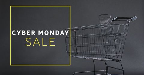 Cyber Monday Sale Promotion with Shopping Trolley - Download Free Stock Images Pikwizard.com