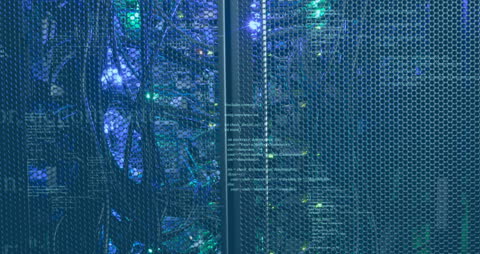 Data Processing Animation on Computer Server