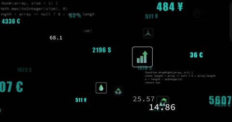 Futuristic Data Analytics Dashboard with Iconography