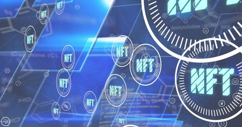 NFT Digital Interface with Data Processing Elements - Download Free Stock Images Pikwizard.com