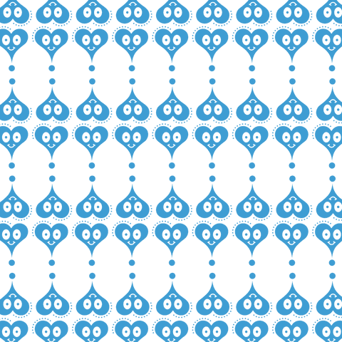 Seamless blue heart pattern on transparent background for romance design