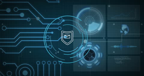 Digital Email Security in Futuristic Interface