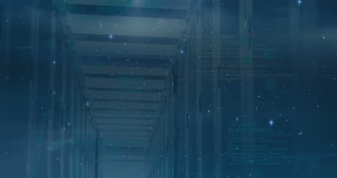 Data Servers with Futuristic Digital Overlay Animation