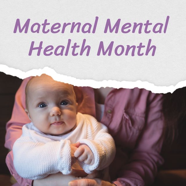 Maternal Mental Health Awareness with Mother and Baby - Download Free Stock Templates Pikwizard.com