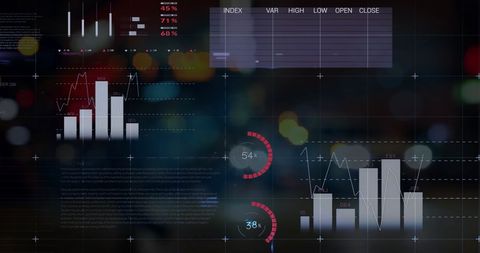 Digital Financial Data Visualization with Dynamic Graphs - Download Free Stock Images Pikwizard.com