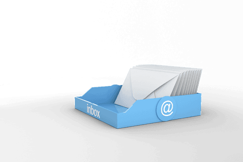transparent email inbox icon with blue tray and envelopes - Download Free Stock Videos Pikwizard.com
