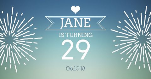 birthday invitation celebration template with fireworks and heart - Download Free Stock Templates Pikwizard.com