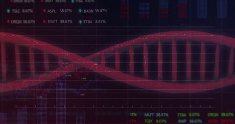 Digital Data Processing with Abstract DNA Strand Overlay - Download Free Stock Images Pikwizard.com