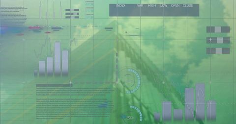multicolored infographic with digital overlay on architecture - Download Free Stock Images Pikwizard.com