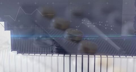 Digital Interface Over Pills with Data Visualization Elements