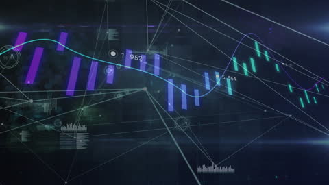 Futuristic Digital Finance Interface with Data Connections