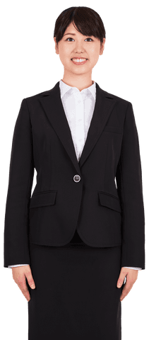 Transparent Background Smiling Asian Businesswoman in Suit