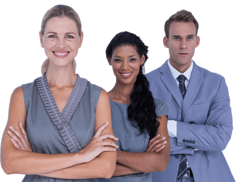 Confident Diverse Business Team on Transparent Background