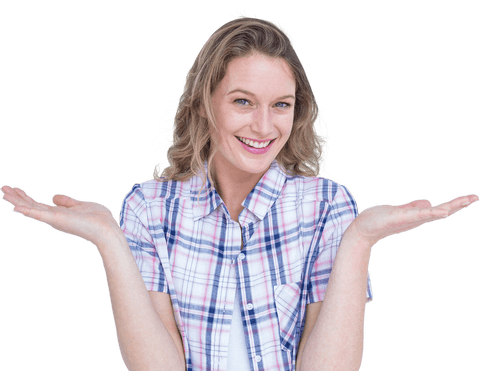 smiling woman in checkered shirt isolated on transparent background - Download Free Stock Videos Pikwizard.com