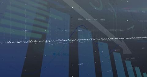 abstract analytics dashboard with blue bars and line graph - Download Free Stock Images Pikwizard.com