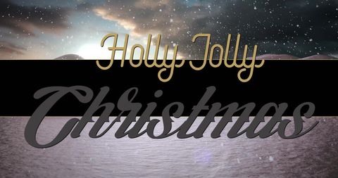 Holly Jolly Christmas with Snowy Winter Background