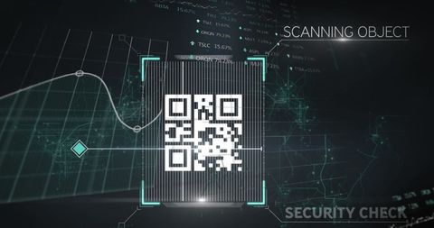 Glowing QR Code with Digital Data Overlay for Cybersecurity - Download Free Stock Images Pikwizard.com