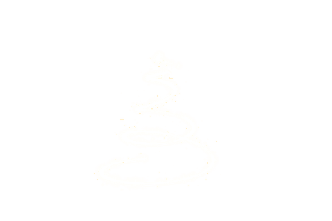 Glowing spiral christmas tree on transparent background