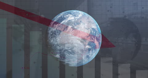 Animated Global Data Processing with Decline Indicator