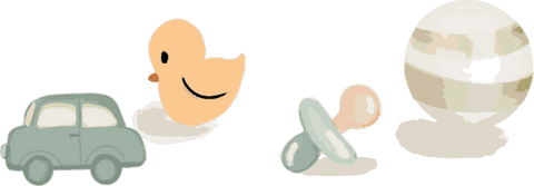 Stylized Children's Toys on Transparent Background