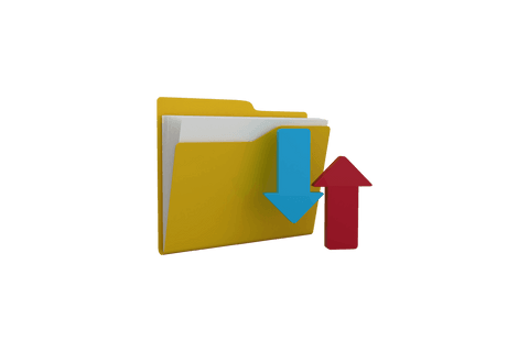 transparent folder with arrows symbolizing data transfer - Download Free Stock Videos Pikwizard.com