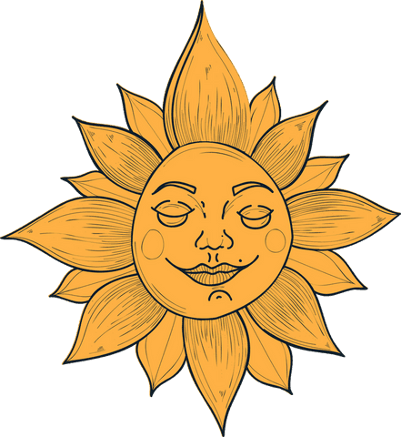 decorative art nouveau style sun illustration on transparent background - Download Free Stock Videos Pikwizard.com