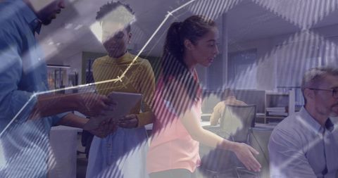 team analyzing digital financial trends in modern office - Download Free Stock Images Pikwizard.com