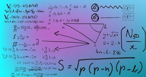 Complex Mathematical Formulas Against Blue Background - Download Free Stock Images Pikwizard.com