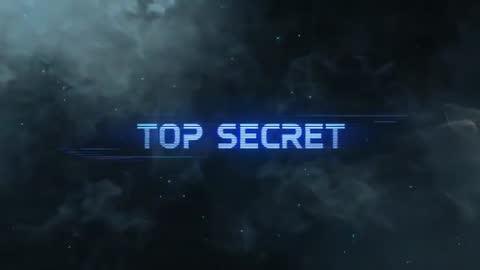 Glitching TOP SECRET Hologram Emerging in Cosmic Smoke with Scanline Digital Effect