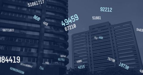 Dynamic Financial Numbers Over Metropolitan Skyline
