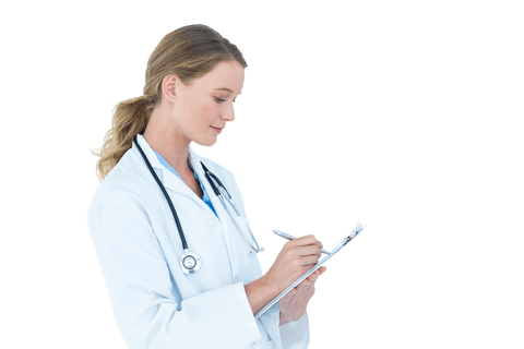 transparent female doctor writing on clipboard isolated background - Download Free Stock Videos Pikwizard.com