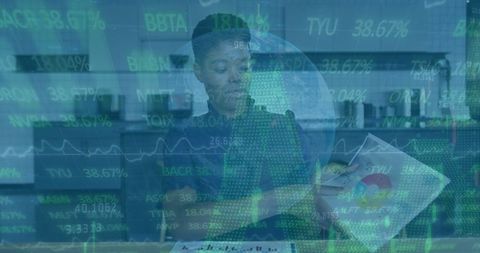 Digital transformation in business analysis with african american businesswoman
