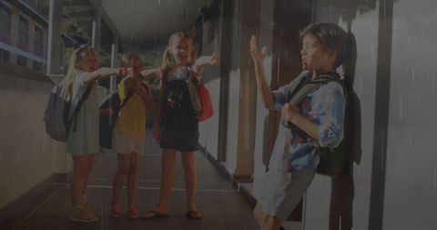 Children Bullying Classmate Indoors During Rainy Day - Download Free Stock Images Pikwizard.com
