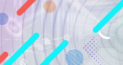 Digital Interface with Abstract Graphics and Networking Icons - Download Free Stock Images Pikwizard.com