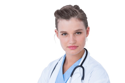 Confident Female Doctor with Stethoscope on Transparent Background - Download Free Stock Videos Pikwizard.com