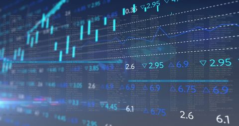Digital Stock Market Graph with Data in Blue - Download Free Stock Images Pikwizard.com