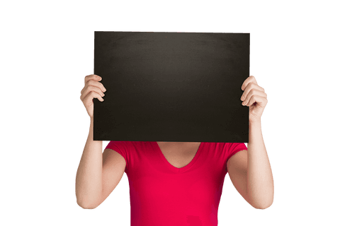 caucasian woman holding black painting board on transparent background - Download Free Stock Videos Pikwizard.com