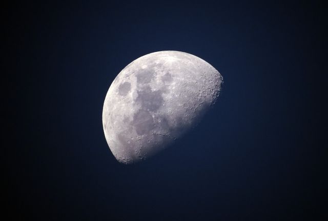 Astronomical View of a Waxing Gibbous Moon in the Night Sky - Download Free Stock Photos Pikwizard.com
