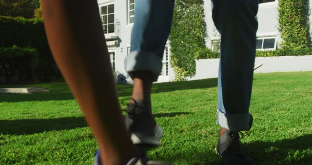 Friends Walking Together in Sunlit Garden - Download Free Stock Images Pikwizard.com