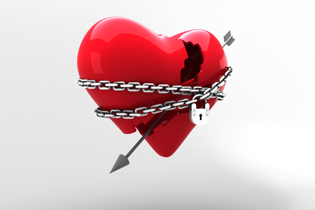 Heart Bound by Chain and Padlock with Arrow on Transparent Background - Download Free Stock Videos Pikwizard.com