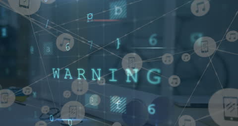 Digital Network Warning Over Office Environment