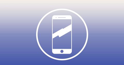 Smartphone icon against purple gradient background