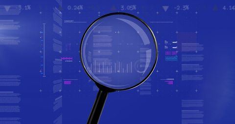 Digital Financial Data Analysis with Magnifying Glass - Download Free Stock Images Pikwizard.com