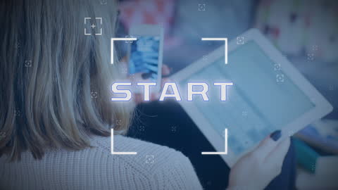 Digital Startup Concept with Woman Using Smartphone and Tablet