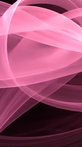 Translucent Pink Ribbons Weaving and Pulsing in Vertical Abstract Motion Video