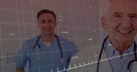 Diverse Doctors with Digital Data Overlay in Modern Medicine Concept